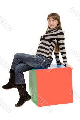 girl on cube