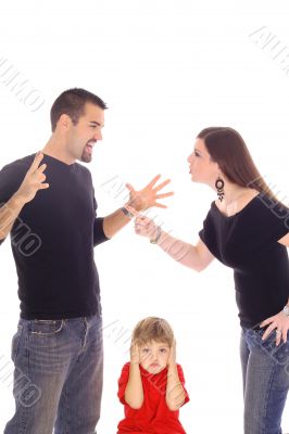 parents fighting and child stuck in between
