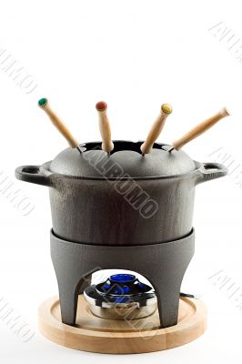 cast iron fondue set