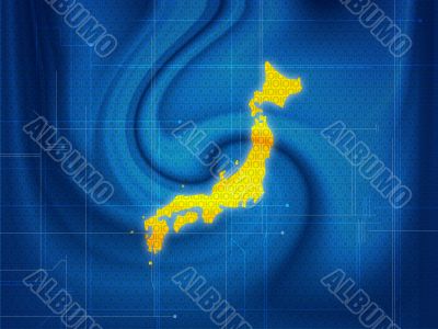 Japan map techno