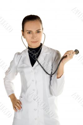 A young female doctor