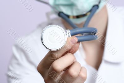 Portrait of a young doctor with stethoscope.