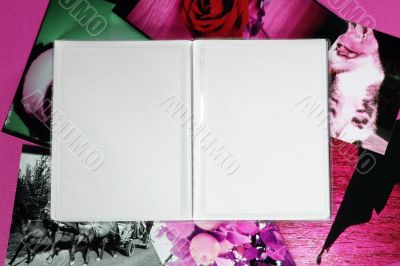 Photo Album with copy space