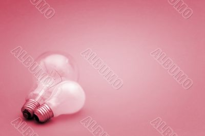 Background with lit lightbulb