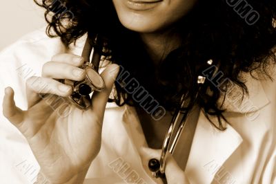 Portrait of a young doctor with stethoscope.