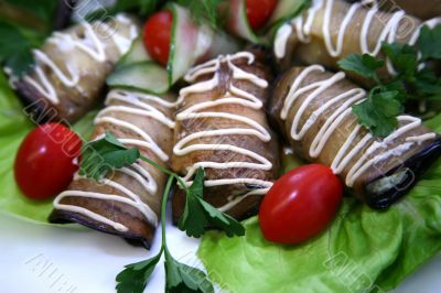 Salad from an eggplant
