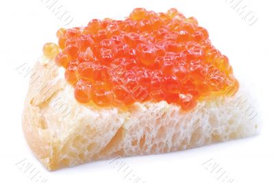 Sandwich with red caviar