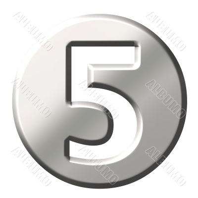 3D Steel Number 5 3D Steel Number 5