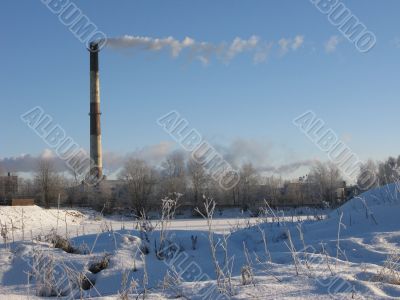 Industrial winter landscape