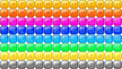 Set of buttons for music player