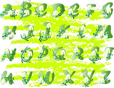 Grunge spring alphabet Grunge spring alphabet