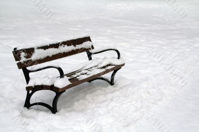 bench in winter