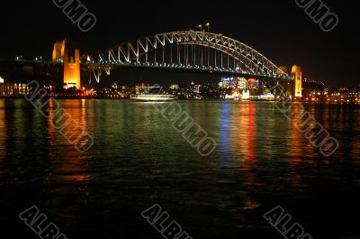 harbour bridge at night