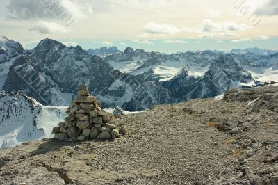 Touristic stone pyramid