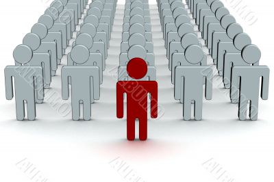 Conceptual image of teamwork. 3D image.