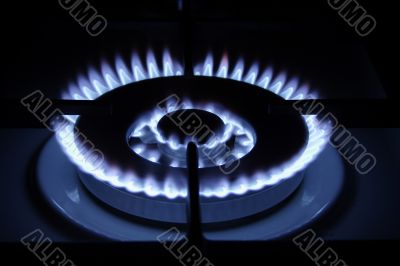 gas burner on neutral background