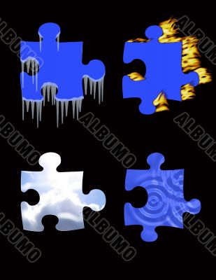 Symbols - fire, an ice, air, water. Symbols - fire, an ice, air, water.