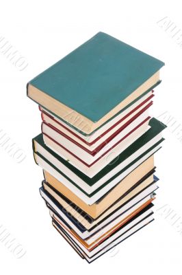 Pile of books isolated on a white
