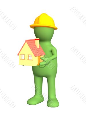 3d builder, holding in hands model at home