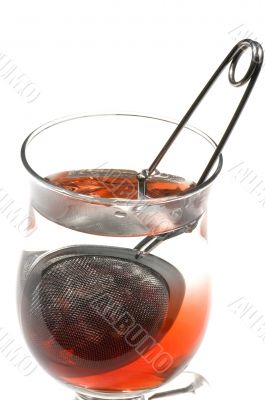 preparation tea on white