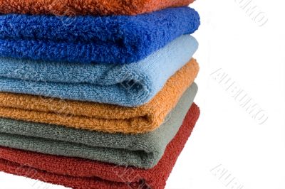 Stack of coloured towels