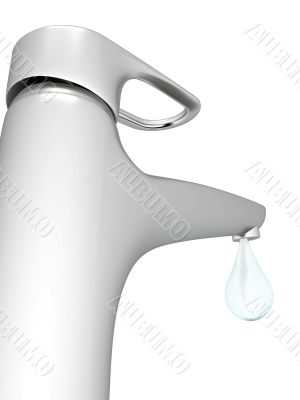 faucet and a drop
