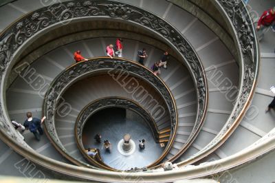 Italy. Rome. Vatican. A double spiral staircase.