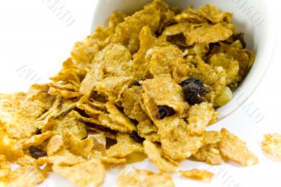 cornflakes from the white bowl