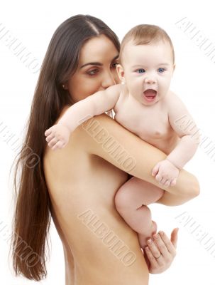 clean baby in mother hands 2