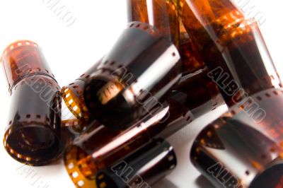 close-up of negatives