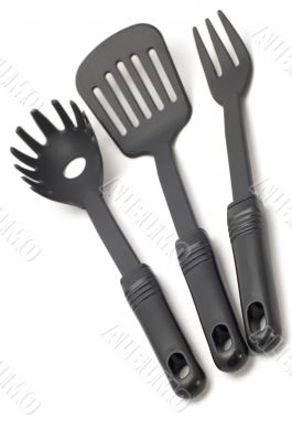 black utensil on white