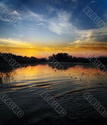 coloured cloudy sunset