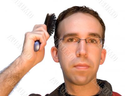 Man Brushing His Hair