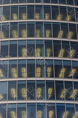 Illuminated office windows