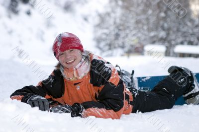 A health lifestyle image of teens snowboarder