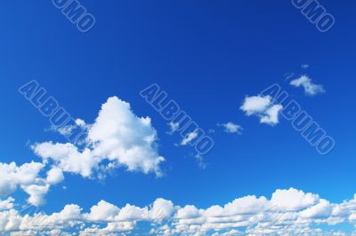 summer sky with cumulus clouds