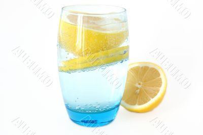 Lemon in water. Lemon in water.
