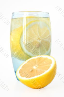 Lemon in water. Lemon in water.