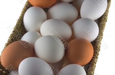 Isolated eggs in straw container