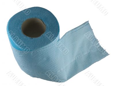 Isolated roll of toilet paper