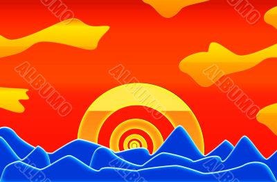 Caribbean sunset. Caribbean sunset.