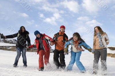 Group of sports teenagers