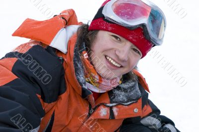 A health lifestyle image of young snowboarder