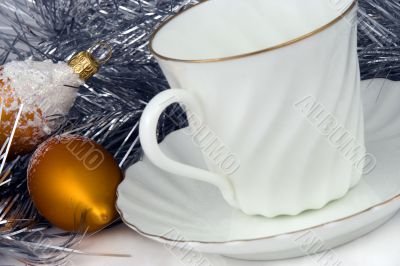 Cup of coffee at Christmas morning