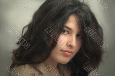 Portrait of a girl on a neutral background