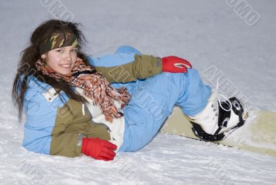 health lifestyle image of teens snowboarder girl
