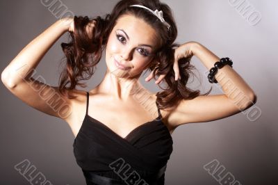 Girl Holding two Braids