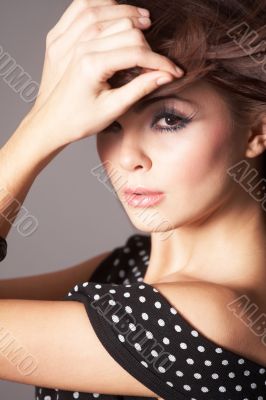 Young Woman with Windswept Hair