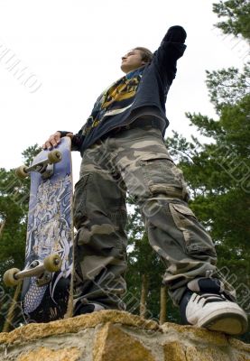 Teenager with Skateboard