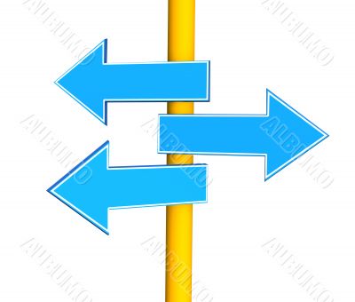 Three arrows, specifying different directions